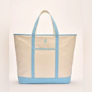 Johnnie-O Color Block Canvas Tote Bag – “Breeze” Color NWT